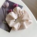 Elegant champagne satin scrunchie with silky luster and soft pleats for women - 2# Khaki