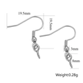 Silver stainless steel earring hooks with bead detail and measurements 19.5mm x 19.5mm - Steel Color - Style K