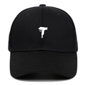 Casquette de baseball noire en coton avec broderie blanche Uzi sur le devant - Réglable / Noir