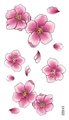 Adesivi tatuaggi temporanei con fiori di ciliegio e petali rosa in stile acquerello - Stile Petali di Ciliegio Acquerello (LY022)