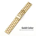 Cinturino in acciaio inossidabile dorato a tre maglie con finitura metallica spazzolata - 20mm / Oro (Solido)