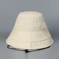 Détail du chapeau de soleil blanc cassé avec coutures renforcées et cordon réglable - L(58-60cm) / Beige