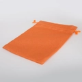 Vibrant orange linen jewelry pouch with secure drawstring closure and woven texture - 15*20cm / Orange Red