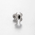Silver spider cartilage earring with black zircon gem and screw flat back design - Black Zircon Spider Style (A138-4#)
