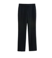 Détails à plat d'un pantalon patte d'eph noir ajusté pour femme sur fond blanc épuré - XS / Pantalon Noir