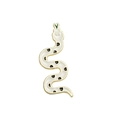 Cartoon snake enamel brooch pin in white and black dots with gold-plated metal finish - Black and White Spotted Snake