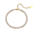 Bracciale tennis placcato oro 18K con scintillanti pietre di zircone bianco quadrato - Bracciale a Catena con Zirconi Quadrati di Lusso