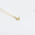 Minimalist gold-finished butterfly pendant necklace with elegant cross chain for women - Butterfly / Gold