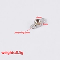 Silver mirror-polished titanium steel 6mm round stone setting with side jump rings - MP132 Steel Color Style (6mm)