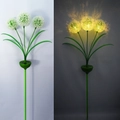 Solar powered garden stake light with three white ball flowers for outdoor decor - Flower Ball Stake (Purple)