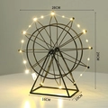 European vintage black iron ferris wheel model with warm LED lights home decoration - Large with Lights / Black