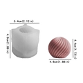 Spiral sphere silicone mold for DIY geometric striped candles with dimension details - Spiral Sphere