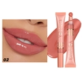 Glossy liquid lip glaze in shade 02 dusty rose with cushion applicator and squeeze tube - 02-Cushion Lip Gloss