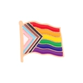 Λεπτομέρεια καρφίτσας σμάλτου Progress Pride Flag με πολύχρωμες ρίγες και βάση από κράμα - Κυματιστή Σημαία Progress Pride (XZ5367)
