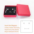 Red quilted jewelry set box with black sponge insert for necklaces and rings - Diamond Texture Red / 9x9x2.5cm