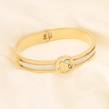 Detailed view of a gold elephant bangle featuring sparkling rhinestones on silk fabric - Rhinestone Elephant Open Style (7#)