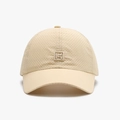 Beige breathable baseball cap with laser-cut perforations and square logo embroidery - Adjustable / Khaki