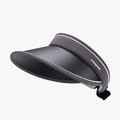 Dark grey adjustable sun visor with wide brim and white logo for UV protection - Adjustable / Dark Gray