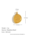 Pebble-shaped 18K gold-plated stainless steel charm with You are adorable engraving - Irregular Letter Pendant-You are adorable (C9351)