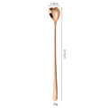 Rose gold heart-shaped 304 stainless steel long handle spoon, 21.5cm length for coffee - Long Handle (21.5cm) / Rose Gold