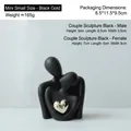 Minimalist ceramic couple sculptures in black and gold finish for modern home decor - Mini Small / Black Gold