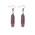 Handmade tree of life amethyst earrings with copper wire wrap and hexagonal crystal point - Purple Crystal