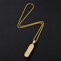 Collana hip hop con ciondolo a monopattino dorato e catena a corda su pelle nera - Oro 3mm*24 pollici Catena a Corda in Acciaio Inossidabile