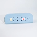 Light blue silicone pencil case with DIY hole design and cute bear charms - Small / Light Blue