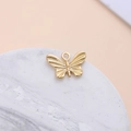 Golden zinc alloy butterfly charm with wing textures for DIY jewelry making - 12#-Textured Butterfly