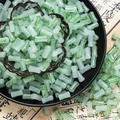 Light green bamboo shaped glass beads with gold foil specks for DIY jewelry making - Jade Yao (Ink Wash 6x12mm)
