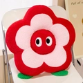 Cute red and pink plush flower pillow with eyes and green leaves on a white chair - 40*40cm / Red Flower