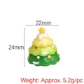 Mini resin Christmas tree accessory in yellow-green gradient for DIY crafts - Gradient Green