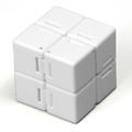 Minimalist white fidget infinity cube for stress relief made of durable folding plastic - White