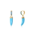 Sky blue chili pendant earrings with 24K gold plating and elegant polished finish - 24K / Gold-Sky Blue Chili (JQH0067-GG-1)