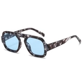 Fashionable pilot sunglasses with marble texture thick frames and light blue lenses - Grey Marble Frame Blue Lens
