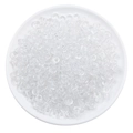 Transparent acrylic pony beads in round cylinder shape for DIY jewelry making - White