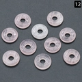 Ten pieces of pink crystal agate donut charms with smooth polished finish and natural stone texture - 18mm Rose Quartz (Single)