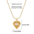 Detail of 18k gold heart necklace with white shell inlay and size measurements - Style 6-Textured Mother of Pearl Heart (Large)