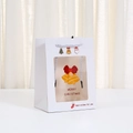 Christmas white paper gift bag with transparent window and festive bell illustrations - 20x15x10cm / White