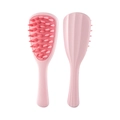 Pink ginkgo leaf hair wash brush with silicone bristles and ergonomic handle grip - OPP Bag / Sakura Pink