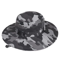 Outdoor camouflage wide brim sun hat with grey pattern and adjustable chin strap - Adjustable / Dark Gray