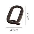 Targa numero zero in ghisa rustica da 7,5cm con dimensioni su sfondo bianco - Lettera in Ghisa-Q