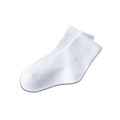 White cotton mesh socks for students featuring breathable knit and ribbed cuffs - 3-5 Years (Foot 13-15cm) / White (Flat Elastic Style)