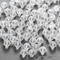 Macro view of faceted Aurora crystal glass beads with through-holes for DIY jewelry - 4mm Rondelle Beads 170pcs/Pack / White