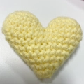 Handmade crochet light yellow heart pendant with detailed woven texture for DIY gift - Light Yellow Heart