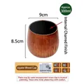 Handcrafted 300ml jujube wood belly mug with charred interior and clear grain texture - 280ml / Large Charcoal Finish Belly Cup