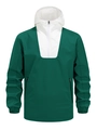 Giacca a vento sportiva da uomo con design color block verde e bianco e cappuccio - XS / Verde