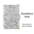 A6 loose-leaf notebook shell in grey marble pattern with golden corners, shell only - Grey Marble With Corners (Cover Only)