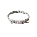 Pet bandana collar with white fabric and red/green cactus pattern plus white buckle - Cactus Print Single Collar