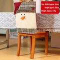 Christmas snowman chair cover in cream and green plaid with red hat, 45x50cm size - Snowman